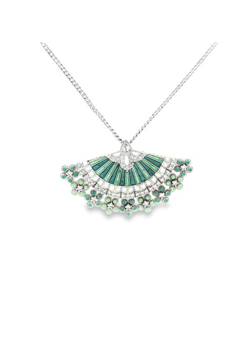 Collana Diva con pietre di cristallo smaltate di verde GOCCIAZZURRA JEWELS | CLDIVARODIOVERDE